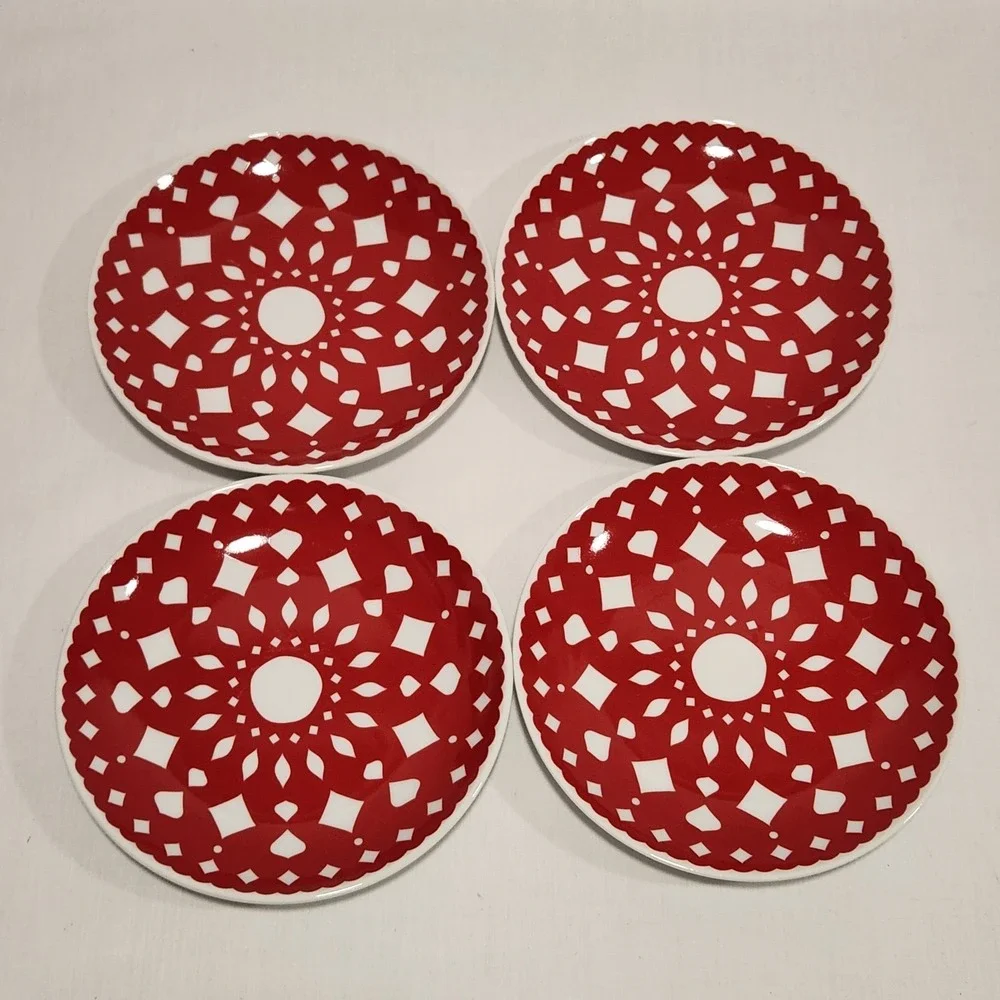 Set 4‎ Crate & Barrel Dessert Plates 6.5